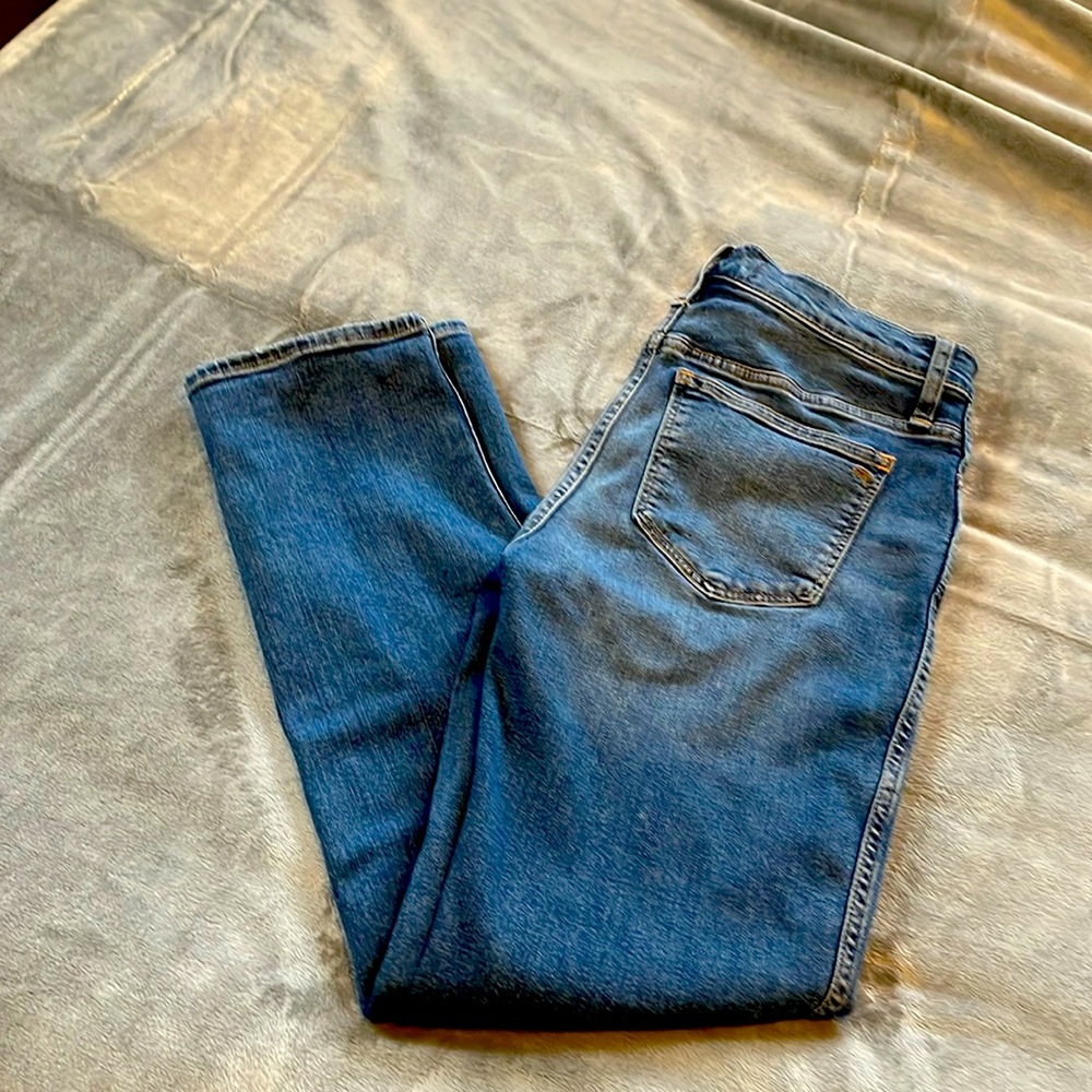 Madewell stovepipe jeans.